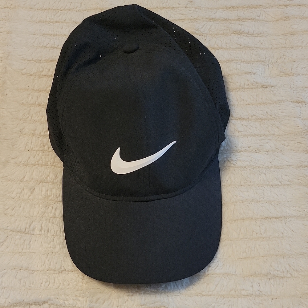 Nike Golf Black Hat with White Swoosh